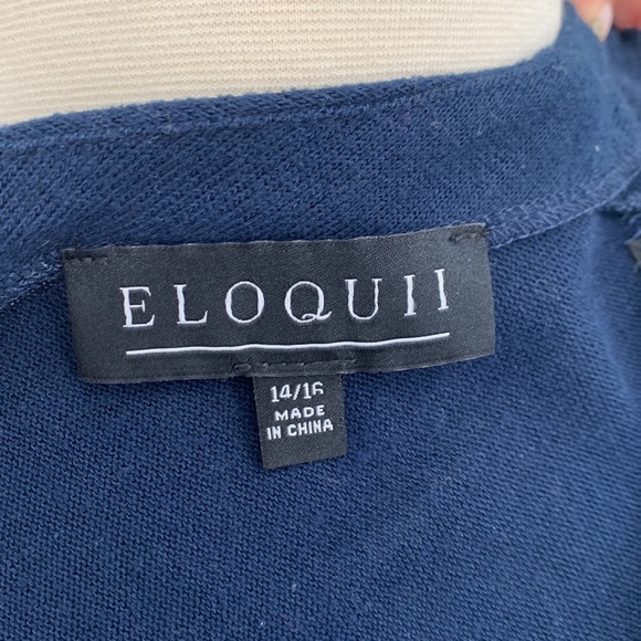 Eloquii- Navy Twist Open-Back Sweater - Picture 7 of 10
